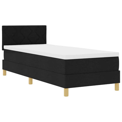 Boxspringbett mit Matratze Schwarz 80 x 200 cm Stoff
