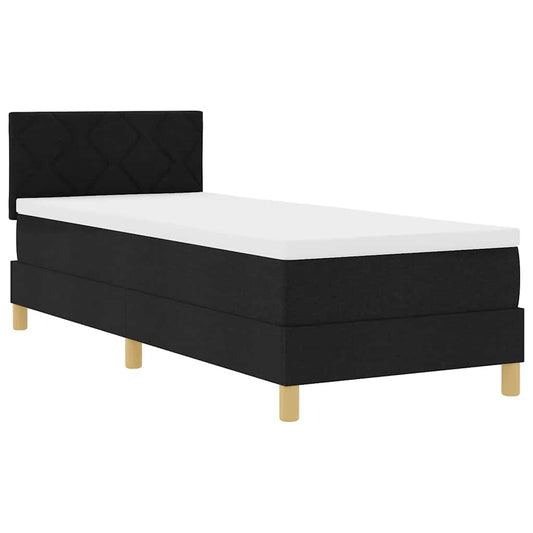 Boxspringbett mit Matratze Schwarz 80 x 200 cm Stoff