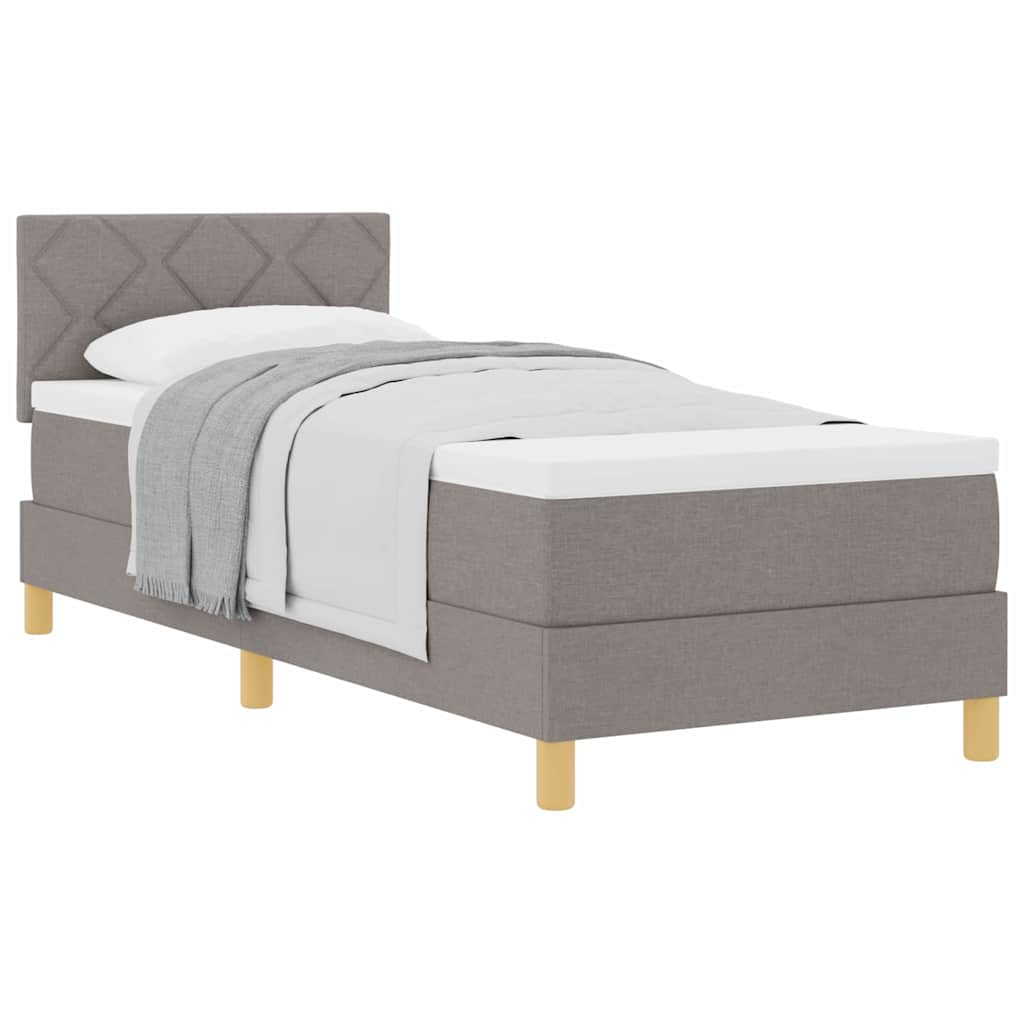 Boxspringbett mit Matratze mit Kopfteil Taupe 80 x 200 cm Stoff