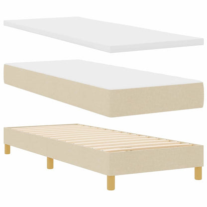 Boxspringbett mit Matratze mit Kopfteil Creme 80 x 200 cm Stoff