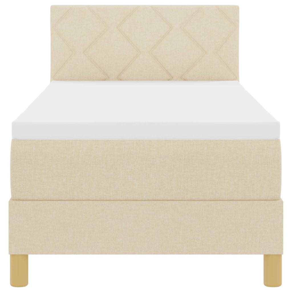 Boxspringbett mit Matratze mit Kopfteil Creme 80 x 200 cm Stoff