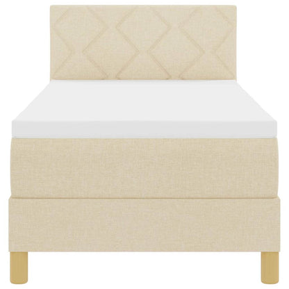Boxspringbett mit Matratze mit Kopfteil Creme 80 x 200 cm Stoff