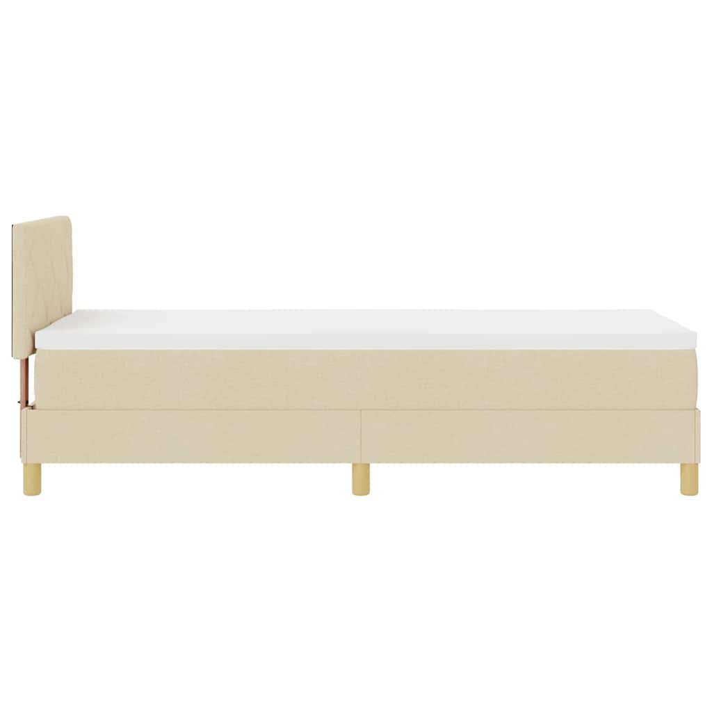Boxspringbett mit Matratze mit Kopfteil Creme 80 x 200 cm Stoff