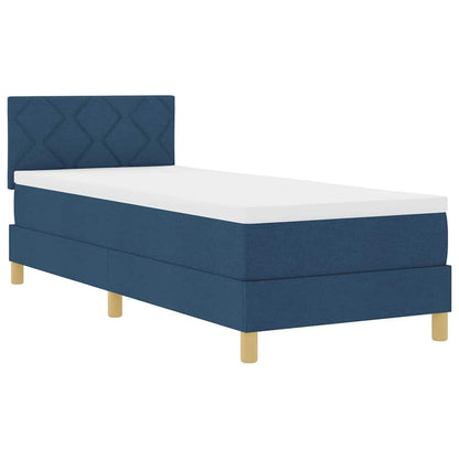 Boxspringbett mit Matratze mit Kopfteil Blau 80 x 200 cm Stoff