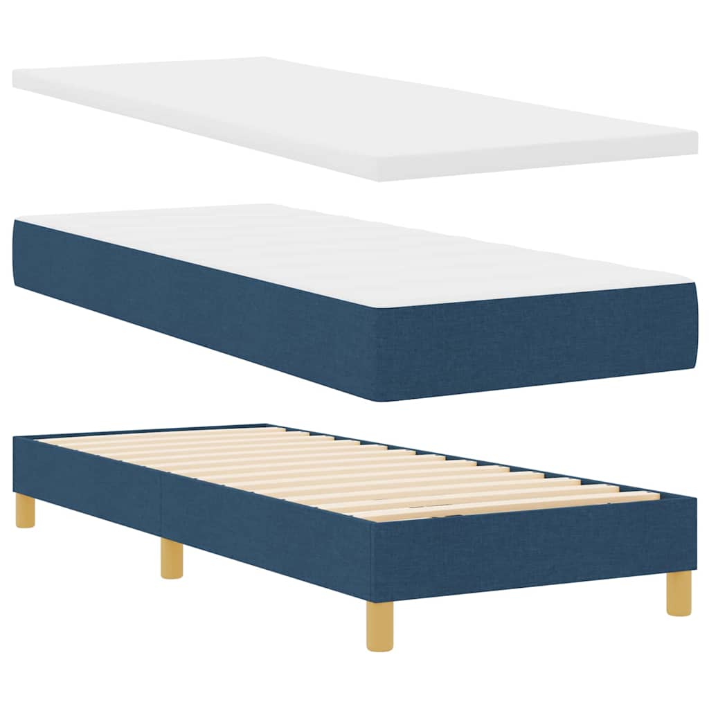 Boxspringbett mit Matratze mit Kopfteil Blau 80 x 200 cm Stoff