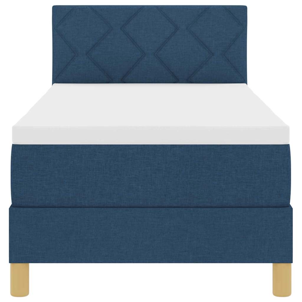 Boxspringbett mit Matratze mit Kopfteil Blau 80 x 200 cm Stoff