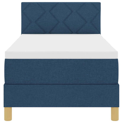 Boxspringbett mit Matratze mit Kopfteil Blau 80 x 200 cm Stoff