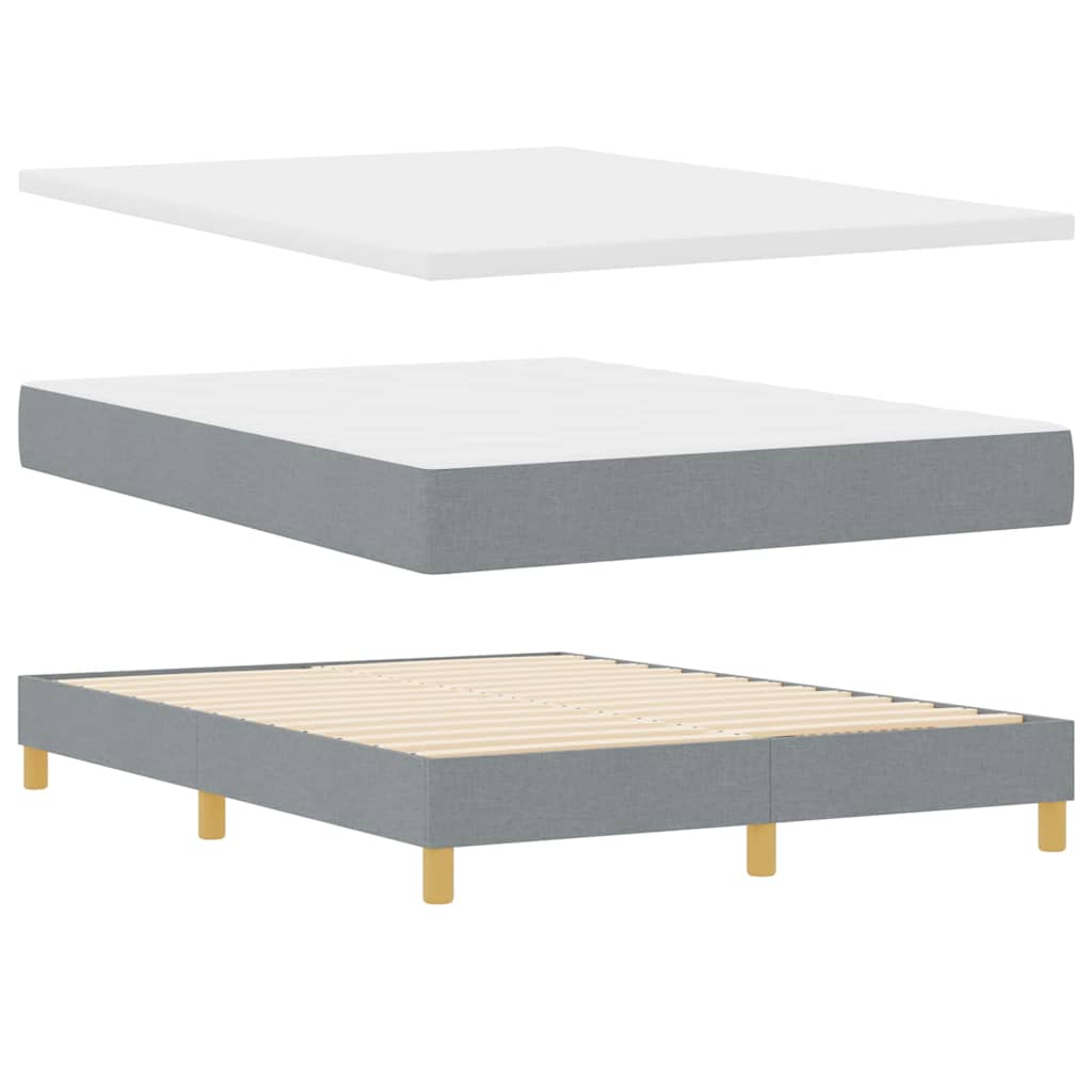 Boxspringbett mit Matratze Hellgrau 140 x 200 cm Stoff