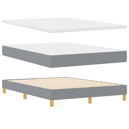 Boxspringbett mit Matratze Hellgrau 140 x 200 cm Stoff