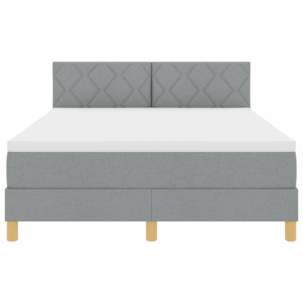 Boxspringbett mit Matratze Hellgrau 140 x 200 cm Stoff