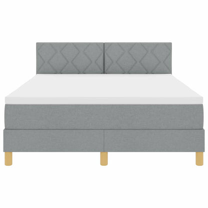 Boxspringbett mit Matratze Hellgrau 140 x 200 cm Stoff