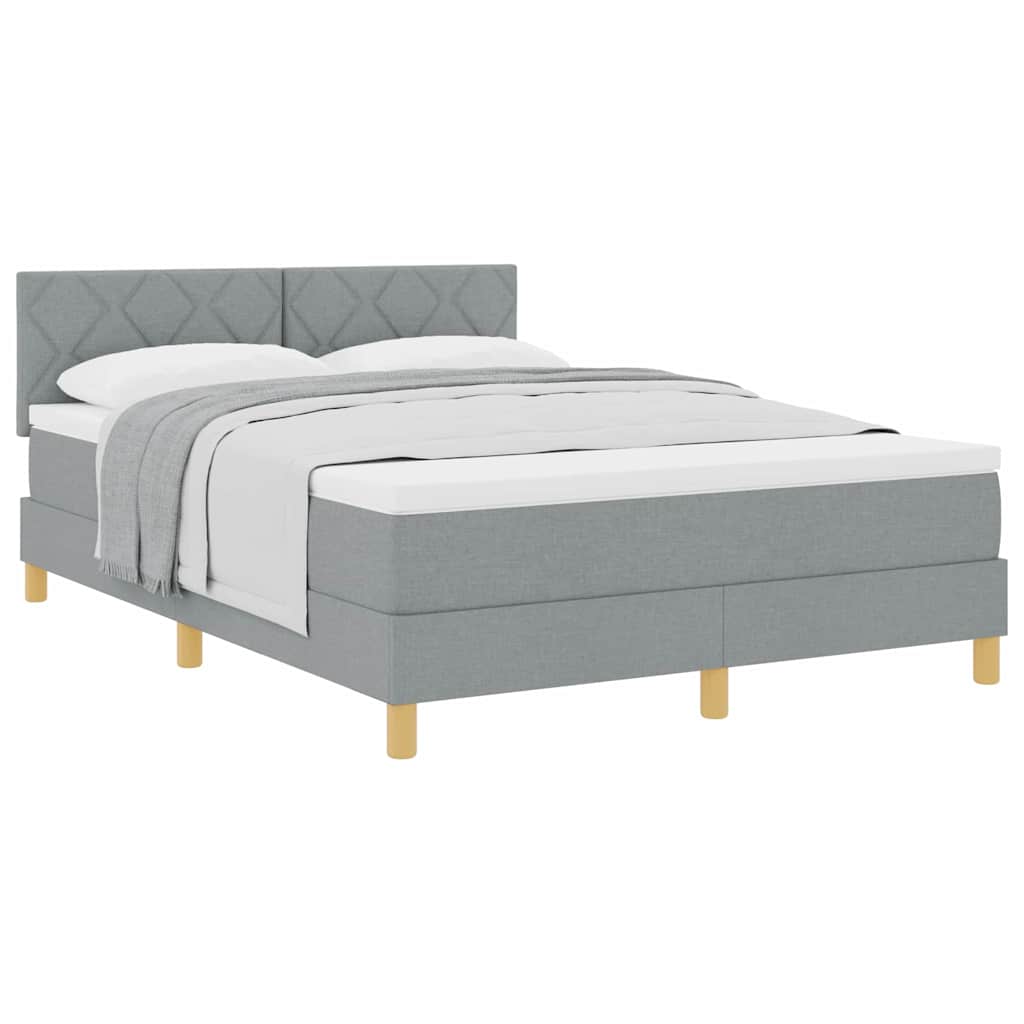 Boxspringbett mit Matratze Hellgrau 140 x 200 cm Stoff