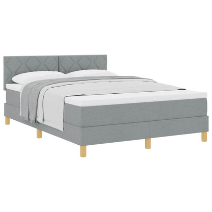 Boxspringbett mit Matratze Hellgrau 140 x 200 cm Stoff