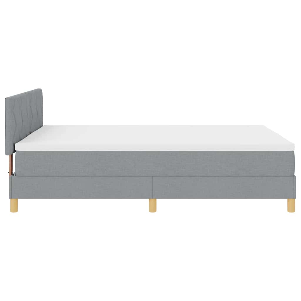 Boxspringbett mit Matratze Hellgrau 140 x 200 cm Stoff