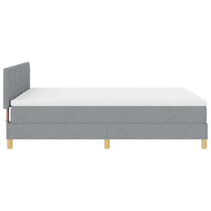 Boxspringbett mit Matratze Hellgrau 140 x 200 cm Stoff