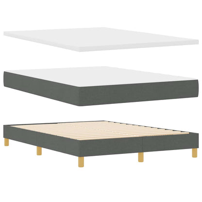 Boxspringbett mit Matratze Dunkelgrau 140 x 200 cm Stoff