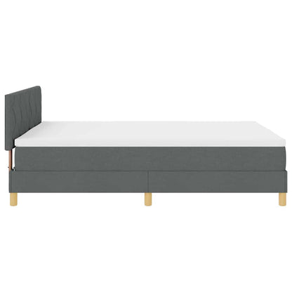 Boxspringbett mit Matratze Dunkelgrau 140 x 200 cm Stoff