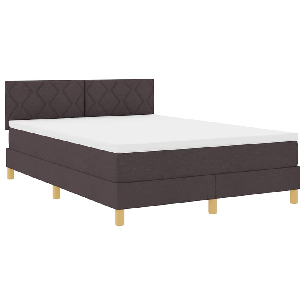Boxspringbett mit Matratze Dunkelbraun 140 x 200 cm Stoff
