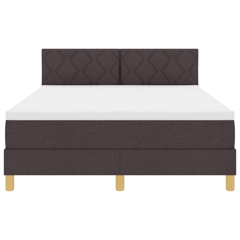 Boxspringbett mit Matratze Dunkelbraun 140 x 200 cm Stoff