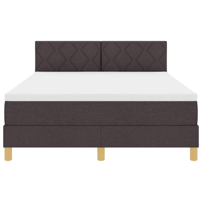 Boxspringbett mit Matratze Dunkelbraun 140 x 200 cm Stoff