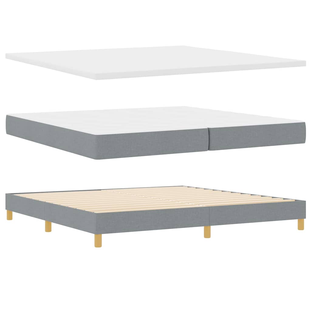 Boxspringbett mit Matratze Hellgrau 200 x 200 cm Stoff
