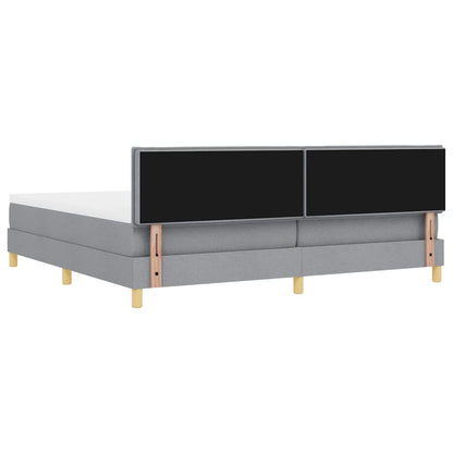 Boxspringbett mit Matratze Hellgrau 200 x 200 cm Stoff