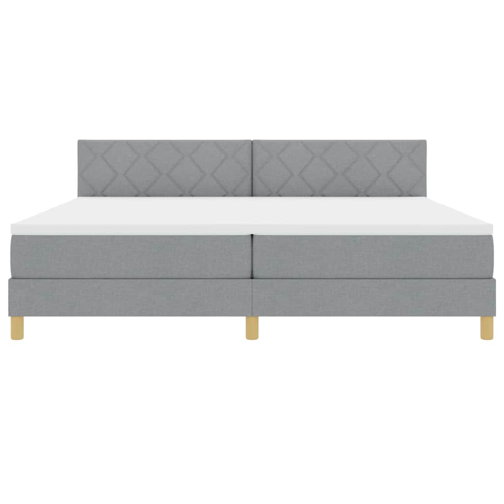 Boxspringbett mit Matratze Hellgrau 200 x 200 cm Stoff