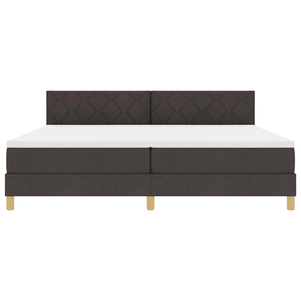 Boxspringbett mit Matratze Dunkelbraun 200 x 200 cm Stoff