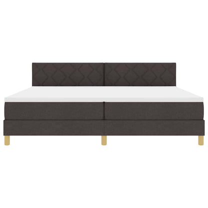 Boxspringbett mit Matratze Dunkelbraun 200 x 200 cm Stoff
