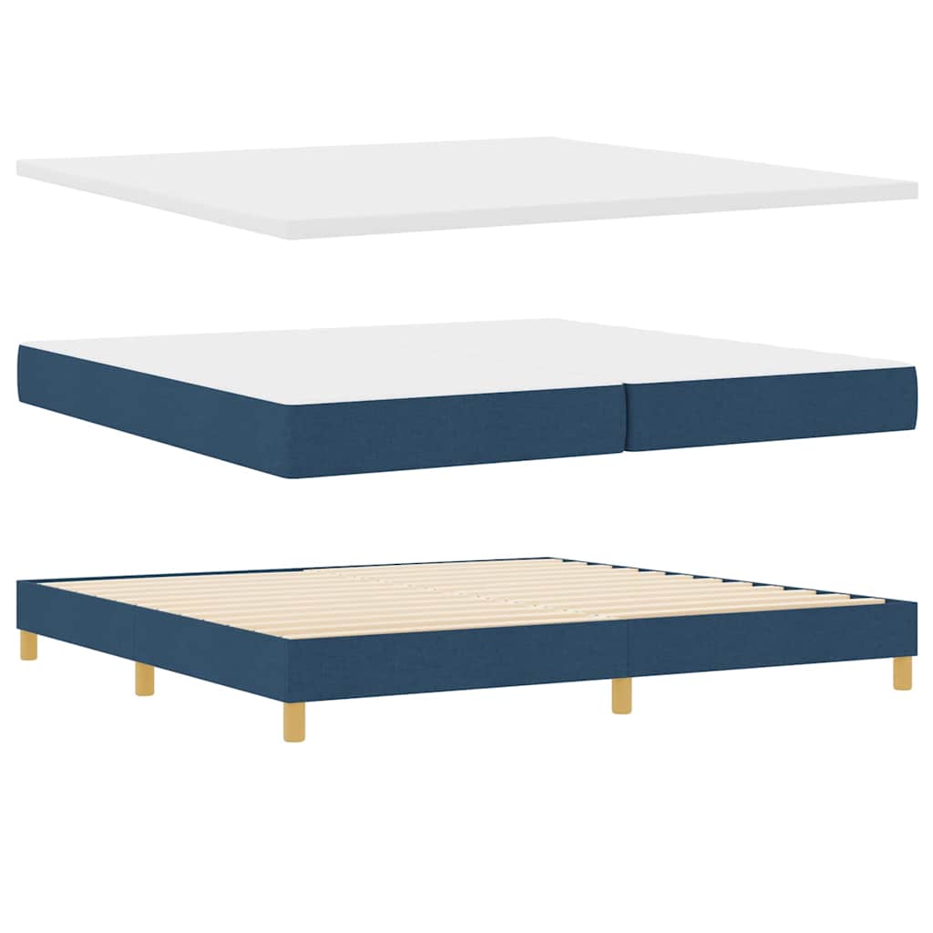 Boxspringbett mit Matratze mit Matratze Blau 200 x 200 cm Stoff