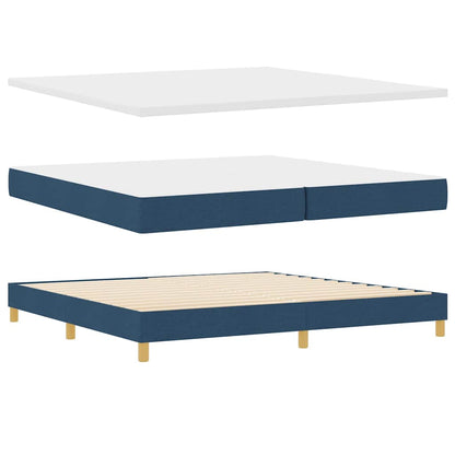 Boxspringbett mit Matratze mit Matratze Blau 200 x 200 cm Stoff