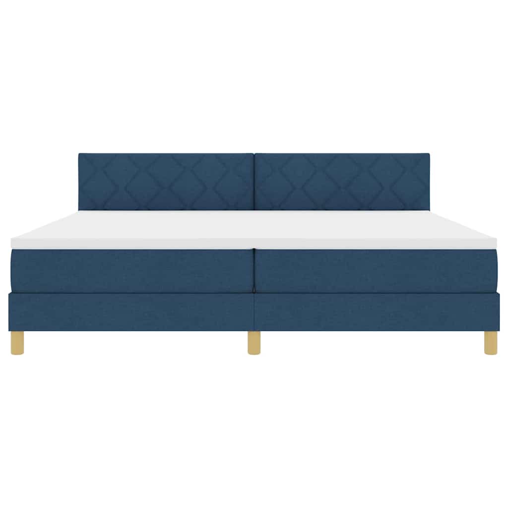 Boxspringbett mit Matratze mit Matratze Blau 200 x 200 cm Stoff
