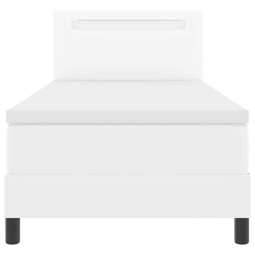 Bettgestell mit Matratze Weiß 90 x 190 cm Kunstleder