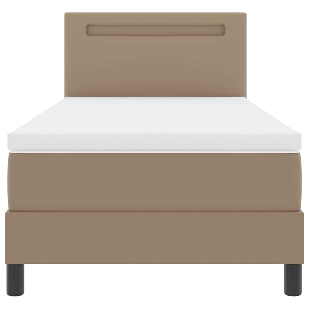 Bettgestell mit Matratze Cappuccino 90 x 190 cm Kunstleder