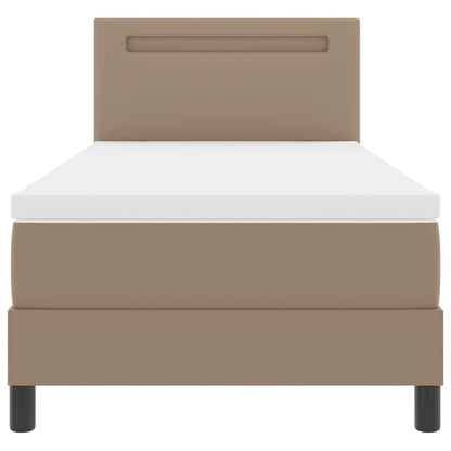 Bettgestell mit Matratze Cappuccino 90 x 190 cm Kunstleder