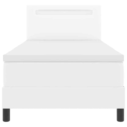 Bettgestell mit Matratze Weiß 90 x 200 cm Kunstleder