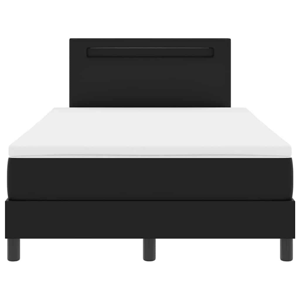 Bettgestell mit Matratze Schwarz 120 x 190 cm Kunstleder