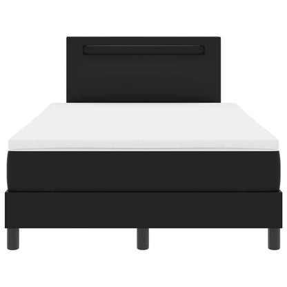 Bettgestell mit Matratze Schwarz 120 x 190 cm Kunstleder