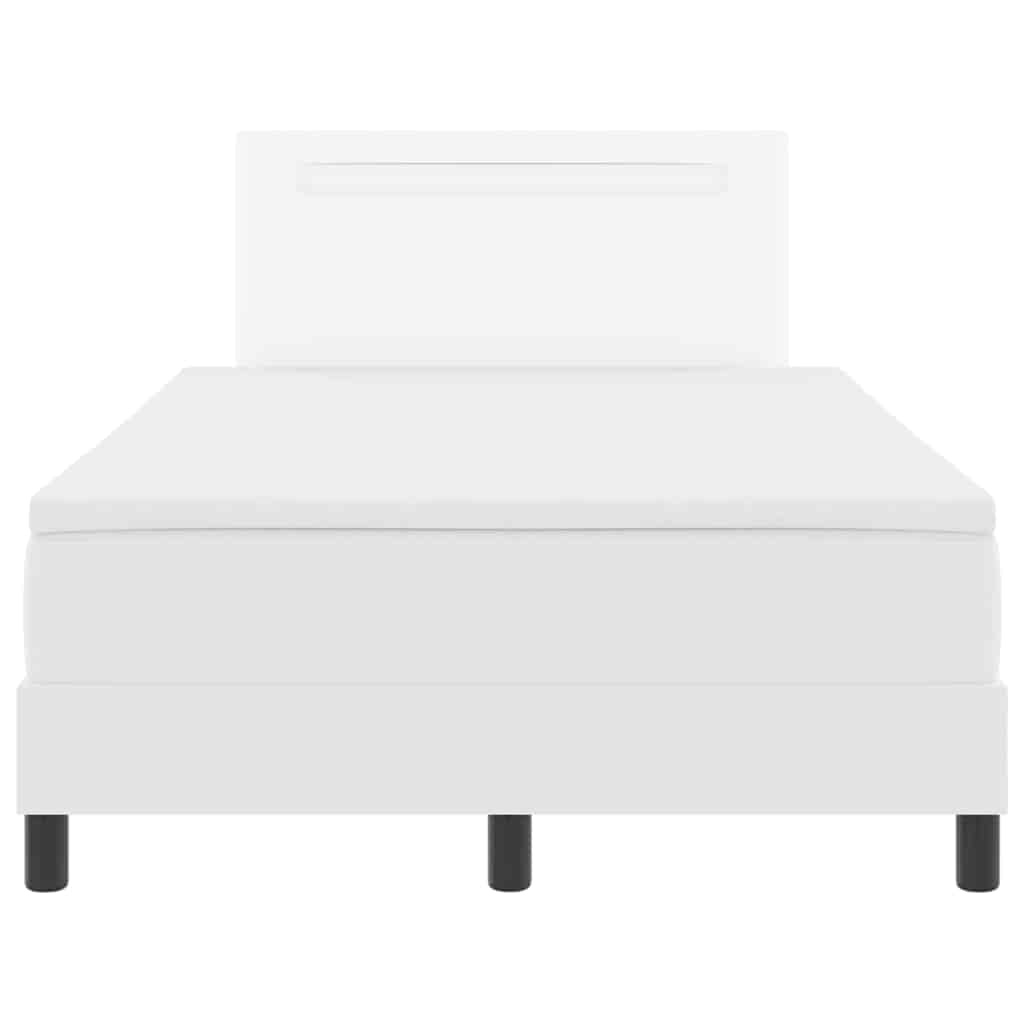 Bettgestell mit Matratze Weiß 120 x 190 cm Kunstleder