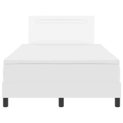 Bettgestell mit Matratze Weiß 120 x 190 cm Kunstleder