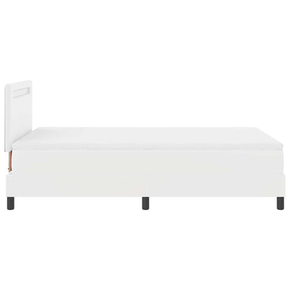 Bettgestell mit Matratze Weiß 120 x 190 cm Kunstleder