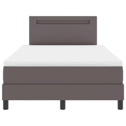 Bettgestell mit Matratze Grau 120 x 190 cm Kunstleder