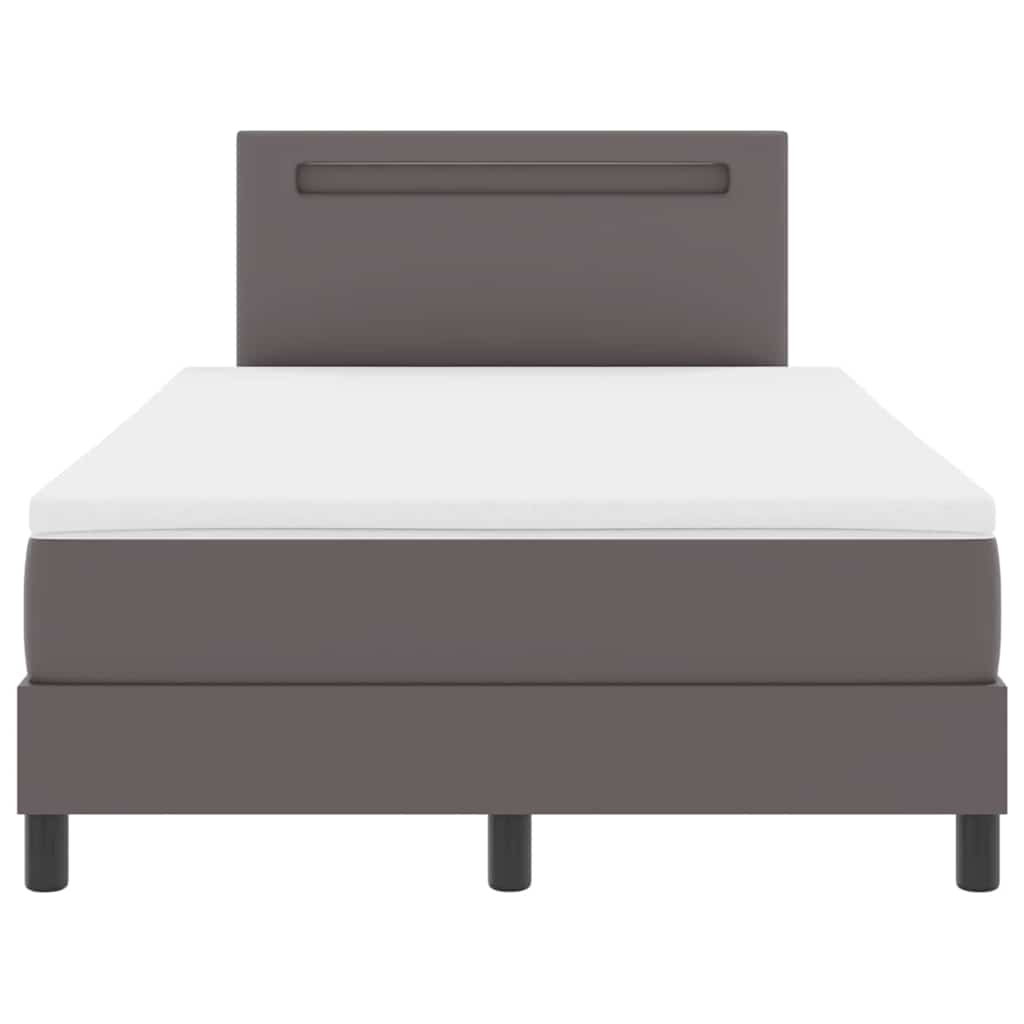Bettgestell mit Matratze Grau 120 x 200 cm Kunstleder
