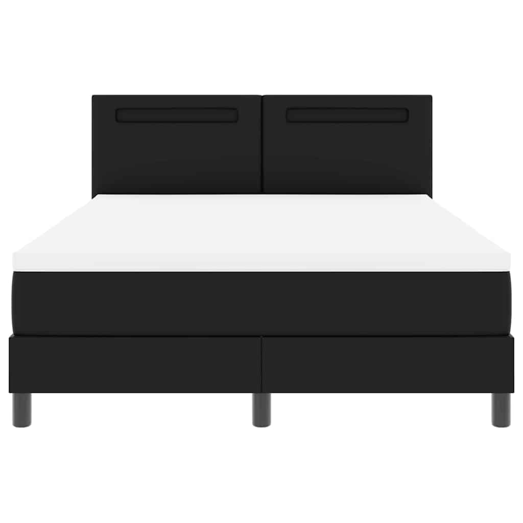 Bettgestell mit Matratze Schwarz 140 x 200 cm Kunstleder