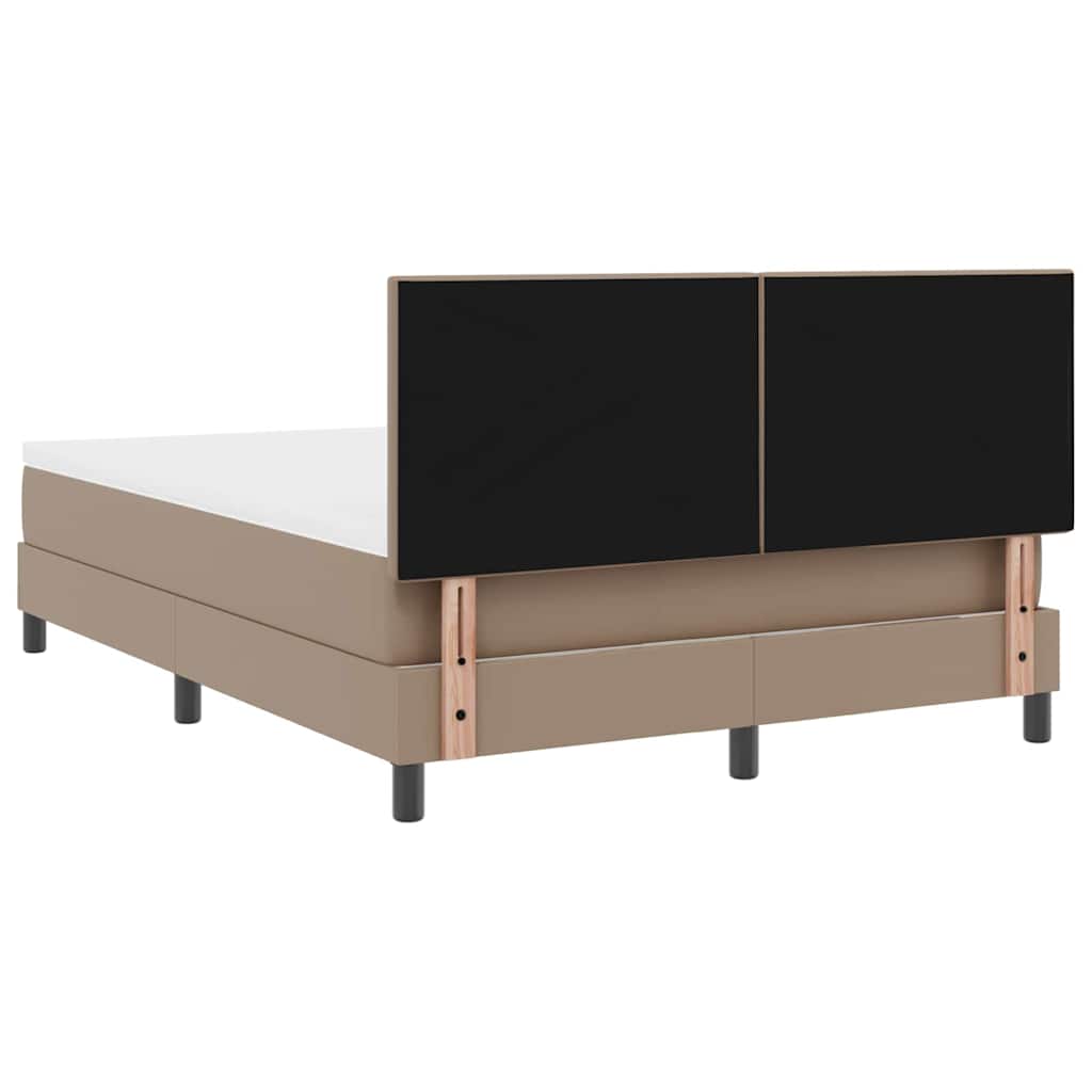 Bettgestell mit Matratze Cappuccino 140 x 200 cm Kunstleder