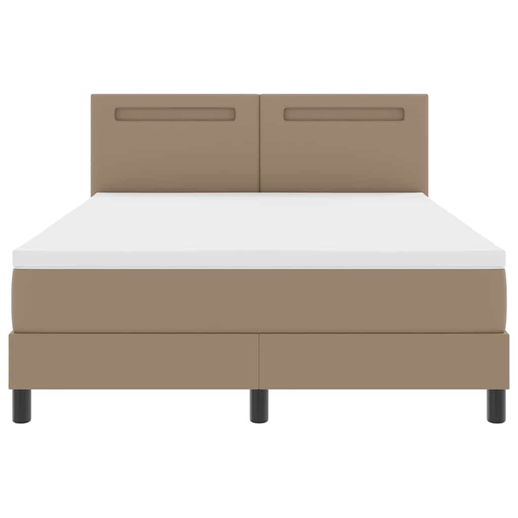 Bettgestell mit Matratze Cappuccino 140 x 200 cm Kunstleder