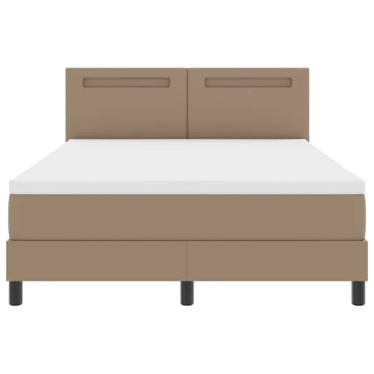 Bettgestell mit Matratze Cappuccino 140 x 200 cm Kunstleder