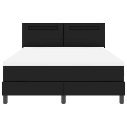 Bettgestell mit Matratze Schwarz 160 x 200 cm Kunstleder