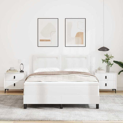 Bettgestell mit Matratze Weiß 160 x 200 cm Kunstleder