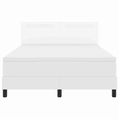 Bettgestell mit Matratze Weiß 160 x 200 cm Kunstleder